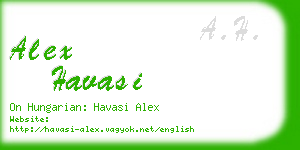 alex havasi business card